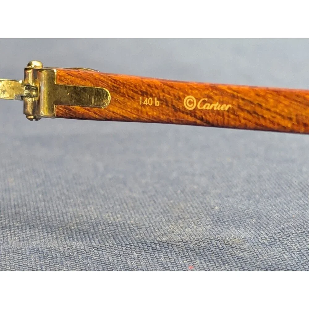 Cartier C Decor Rimless Bubinga Wood 140b Uncut Gems Vintage
